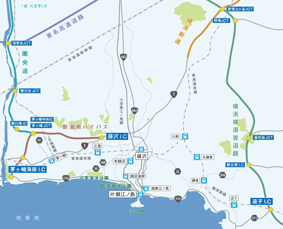 湘南海岸へのアクセス 湘南なぎさパーク